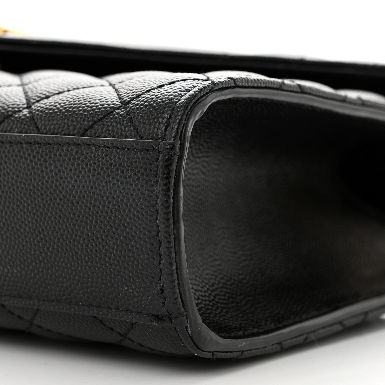 Saint Laurent Grain De Poudre Textured Mixed Matelasse Triquilt Medium Monogram Satchel Black 12 of 13