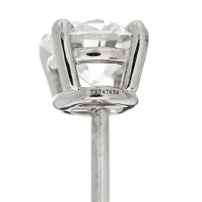 Tiffany Platinum Diamond 1.42ctw Round Solitaire Earrings 4 of 6