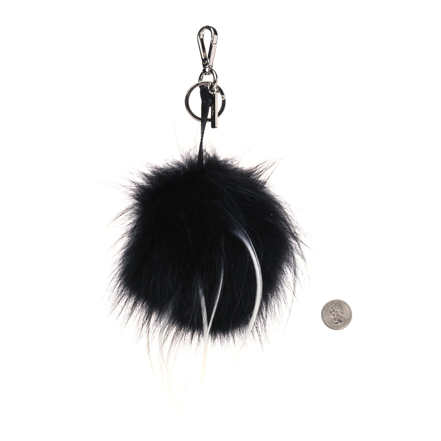 Fendi Vitello Elite Fox Goat Fur Igor Monster Bag Bug Cube Charm Rosso Black White 2 of 3