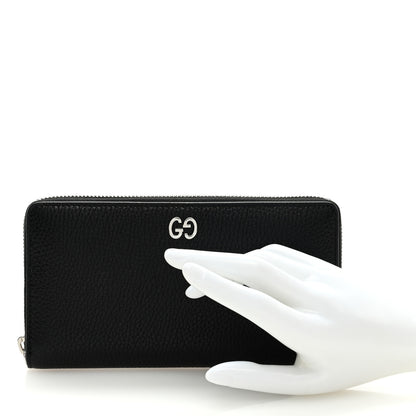 Gucci Pebbled Calfskin Dorian Zip Around Wallet Black 2 of 6
