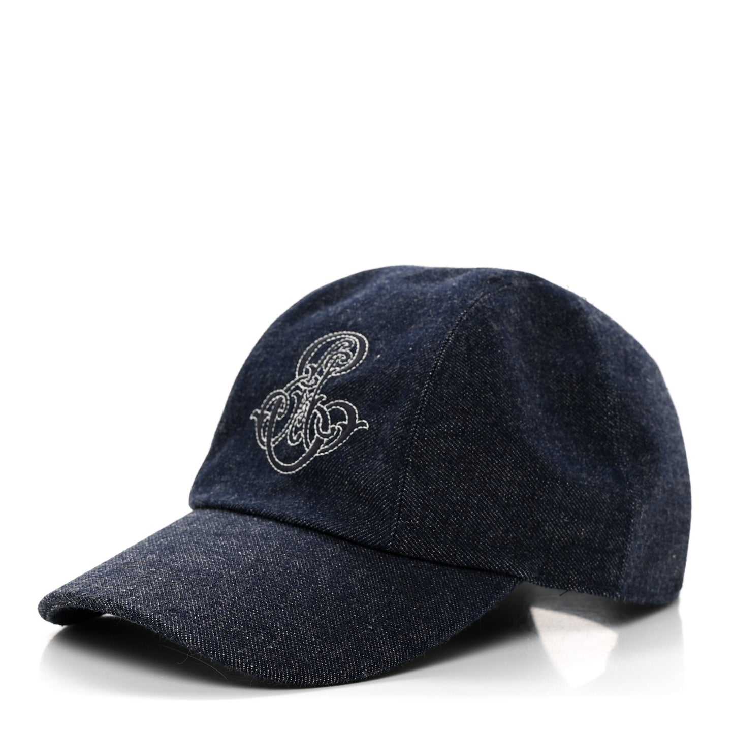 Cotton Denim Embroidered Davis Emile Hat 58 Indigo