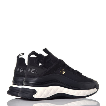 Chanel Velvet Calfskin Mixed Fibers CC Sneakers 38 Black 4 of 9