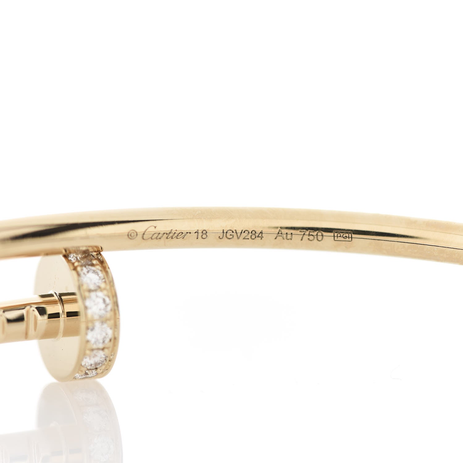 Cartier 18K Yellow Gold Diamond Small Juste Un Clou Bracelet 18 4 of 4