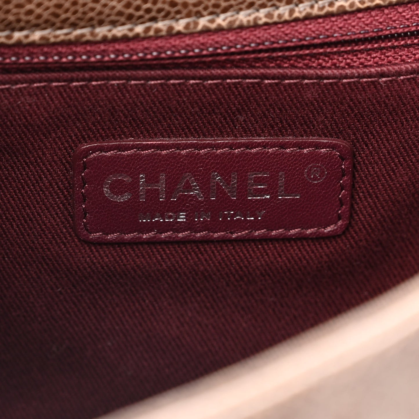 Crumpled Grained Calfskin Jumbo CC Crave Flap Brown