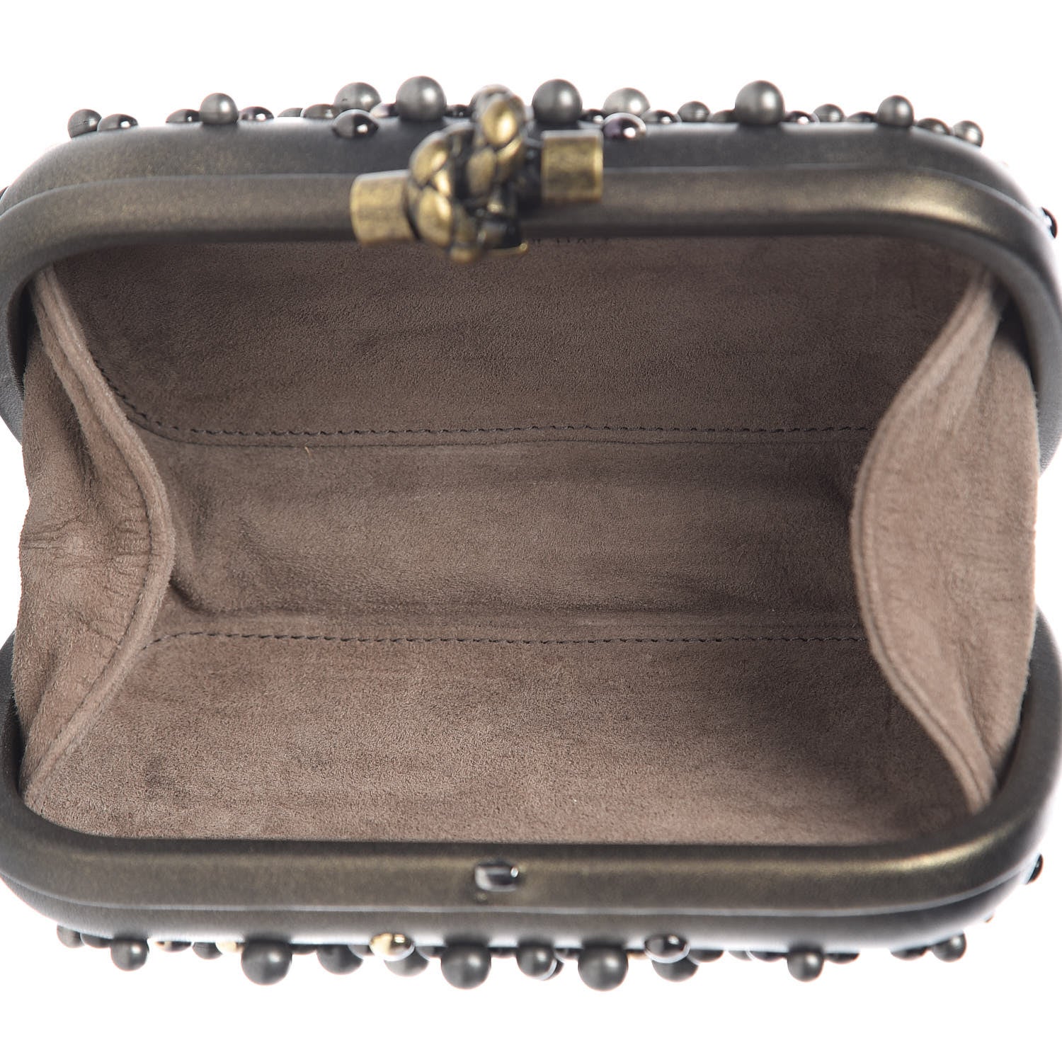 Bottega Veneta Nappa Pearl Embellished Knot Studded Clutch Gold 5 of 9