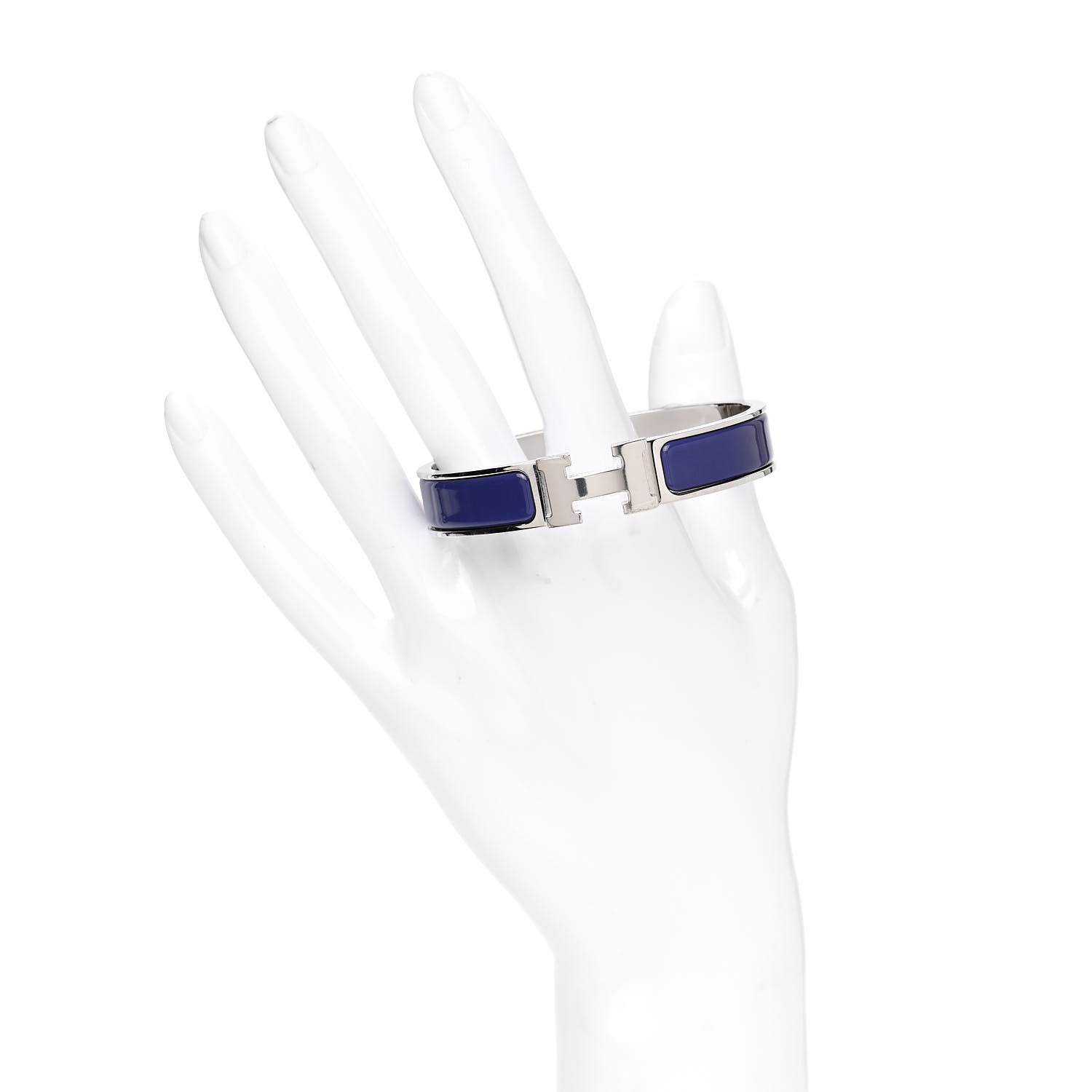 Hermes Enamel Narrow Clic Clac H Bracelet PM Iris 2 of 4