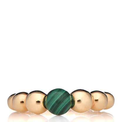 Van Cleef & Arpels 18K Yellow Gold Malachite Perlee Couleurs Variation Ring 53 6.5 1 of 6