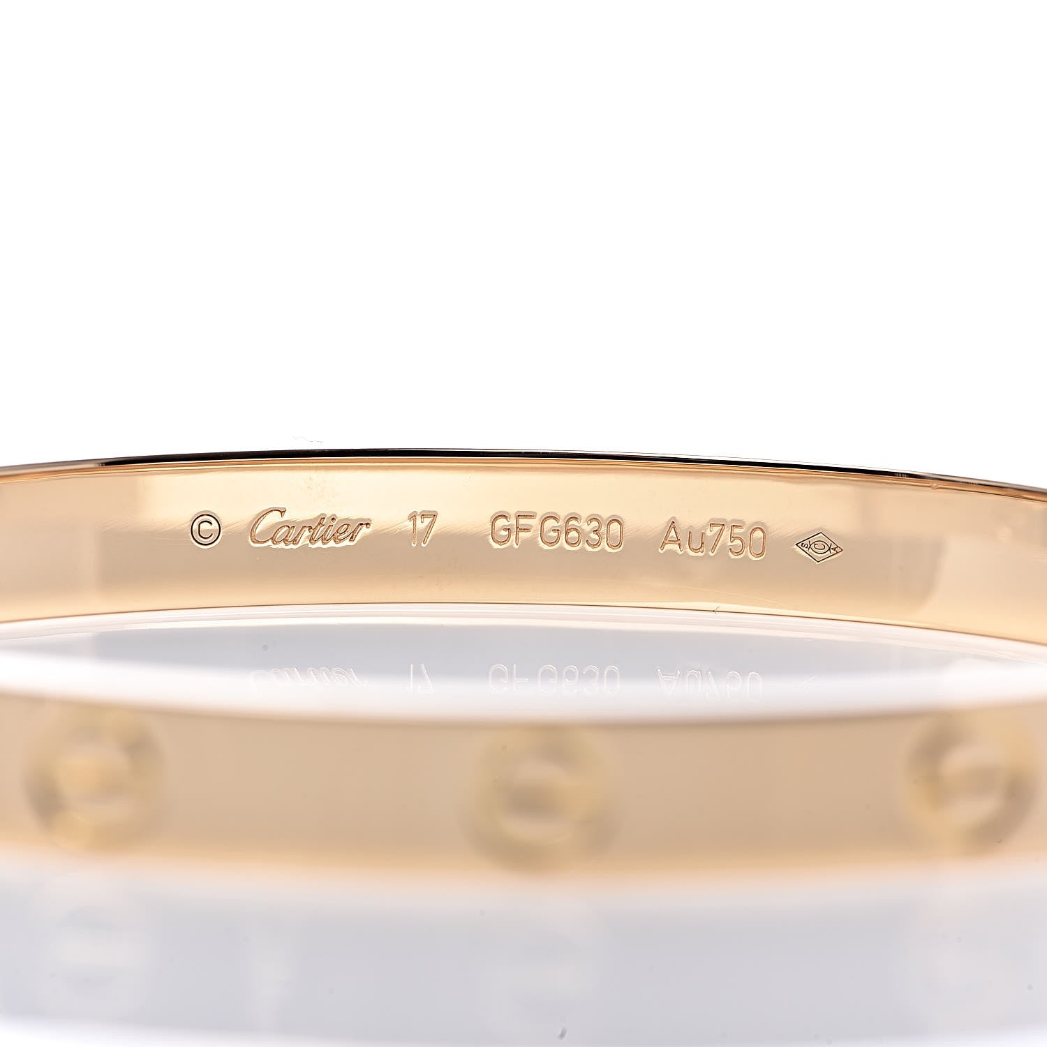 Cartier 18K Yellow Gold LOVE Bracelet 17 4 of 7