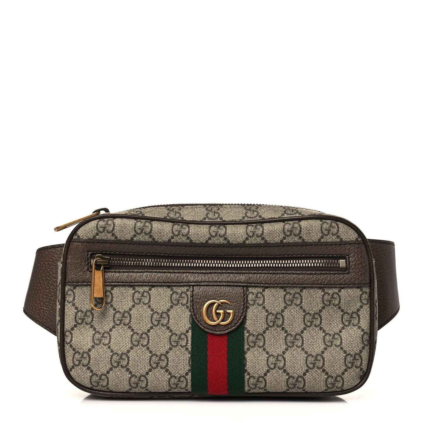 Soft GG Supreme Monogram Medium Ophidia Belt Bag Dark Brown