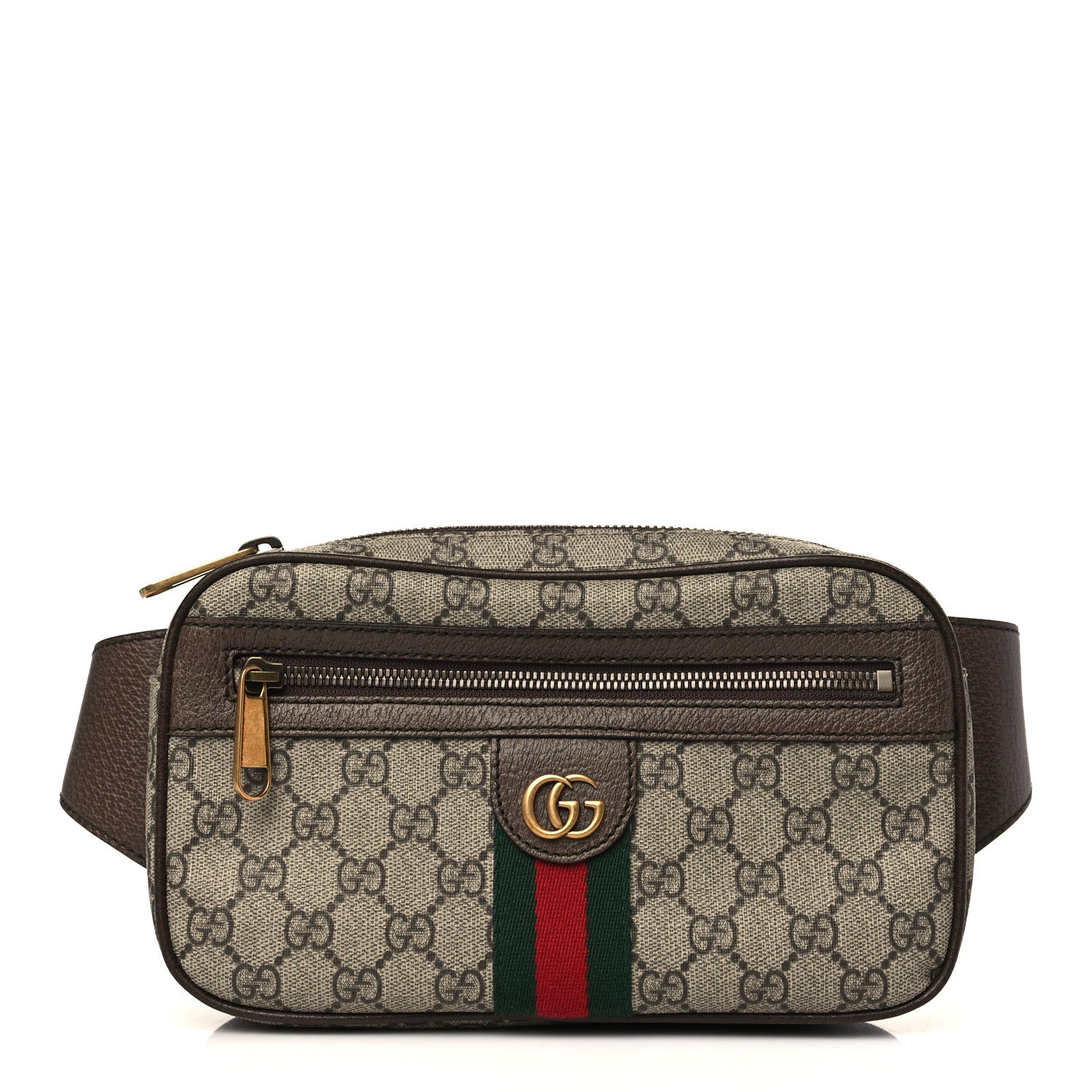 Gucci Soft GG Supreme Monogram Medium Ophidia Belt Bag Dark Brown 1 of 9