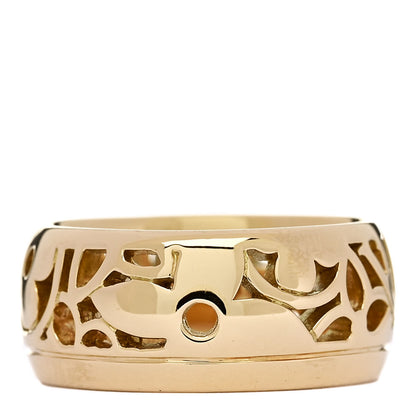 Louis Vuitton 18K Yellow Gold Monogram Resille Wide Ring 50 5.25 1 of 5
