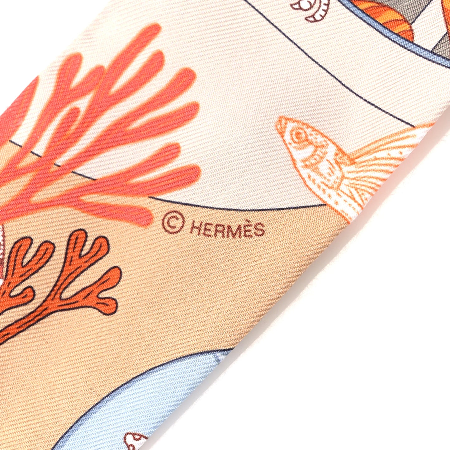 Silk Precious Paradise Twilly Beige Doré Orange Gris Bleu