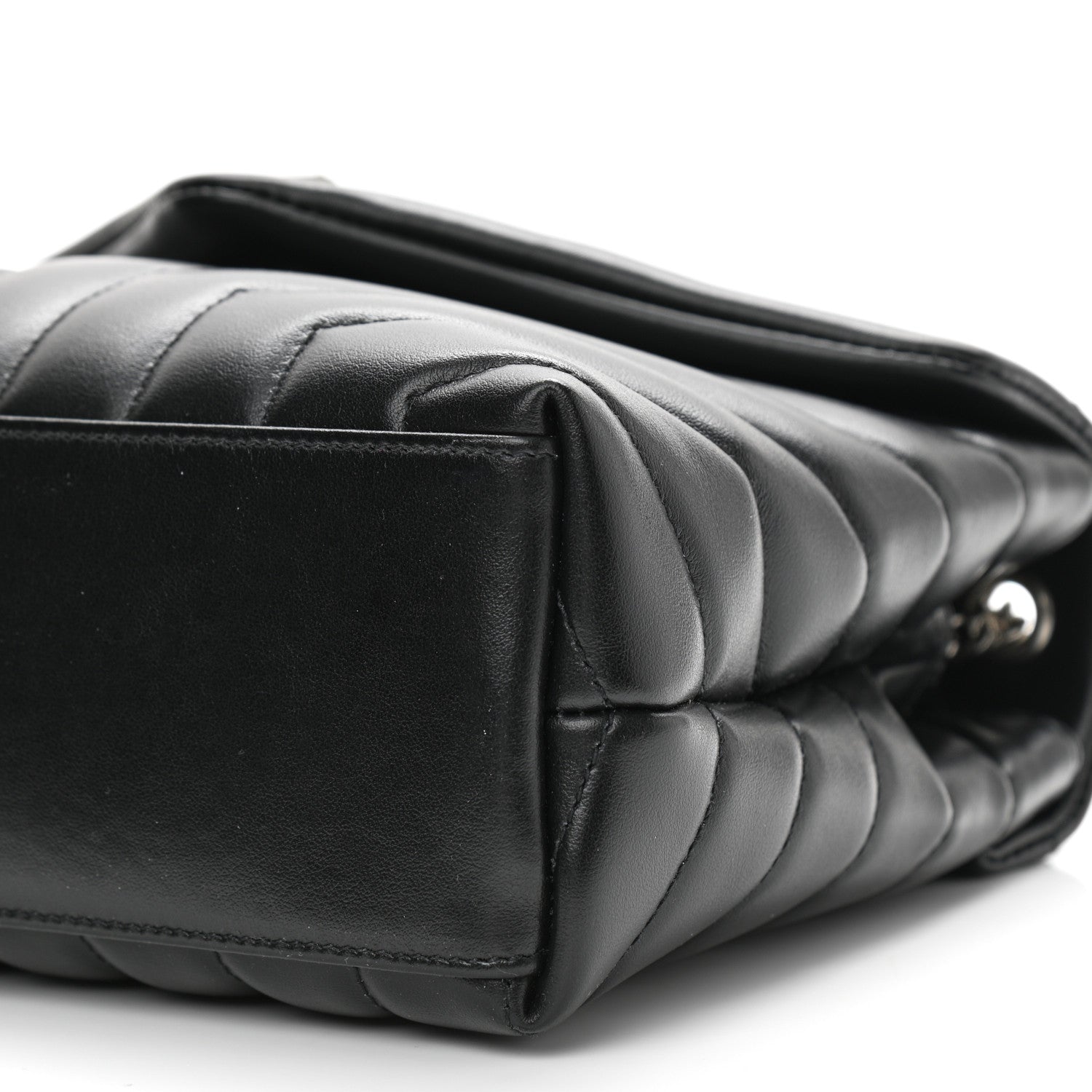 Saint Laurent Calfskin Y Quilted Monogram Small Loulou Chain Satchel Black 11 of 12