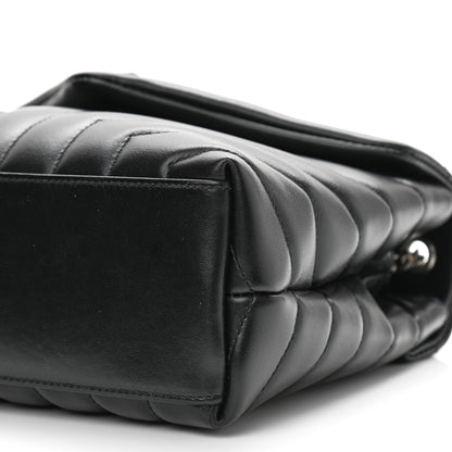 Saint Laurent Calfskin Y Quilted Monogram Small Loulou Chain Satchel Black 11 of 12