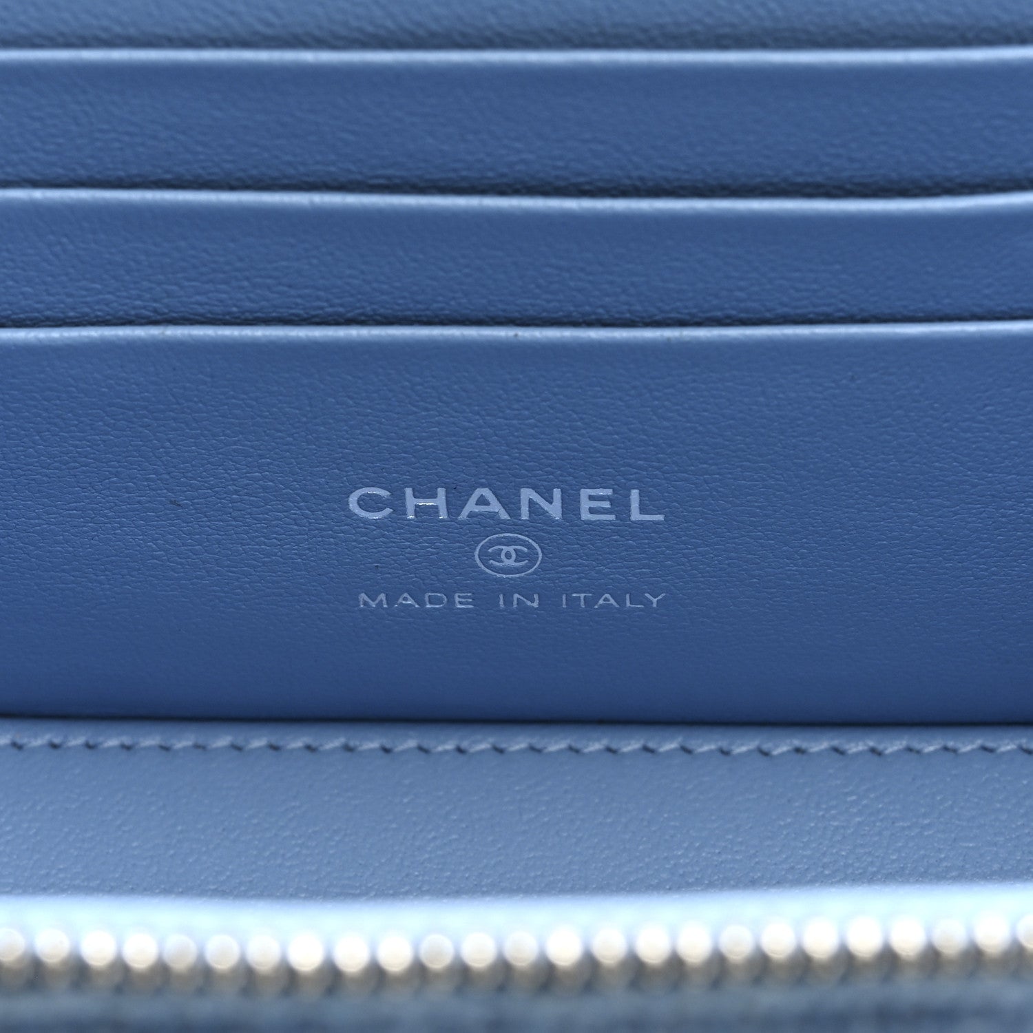 Chanel Denim Quilted Sweetheart Small Vanity Case With Chain Blue 6 of 10