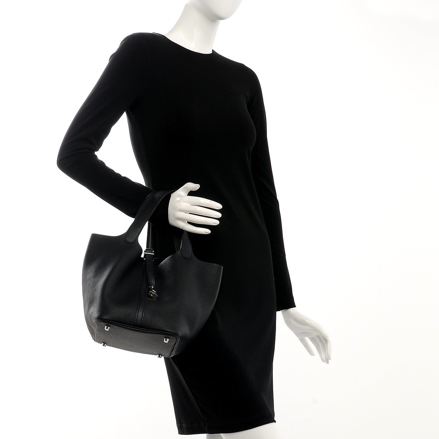 Hermes Taurillon Clemence Picotin Lock 22 MM Black 2 of 8