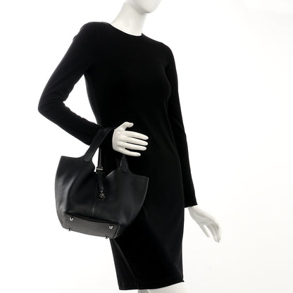 Hermes Taurillon Clemence Picotin Lock 22 MM Black 2 of 8