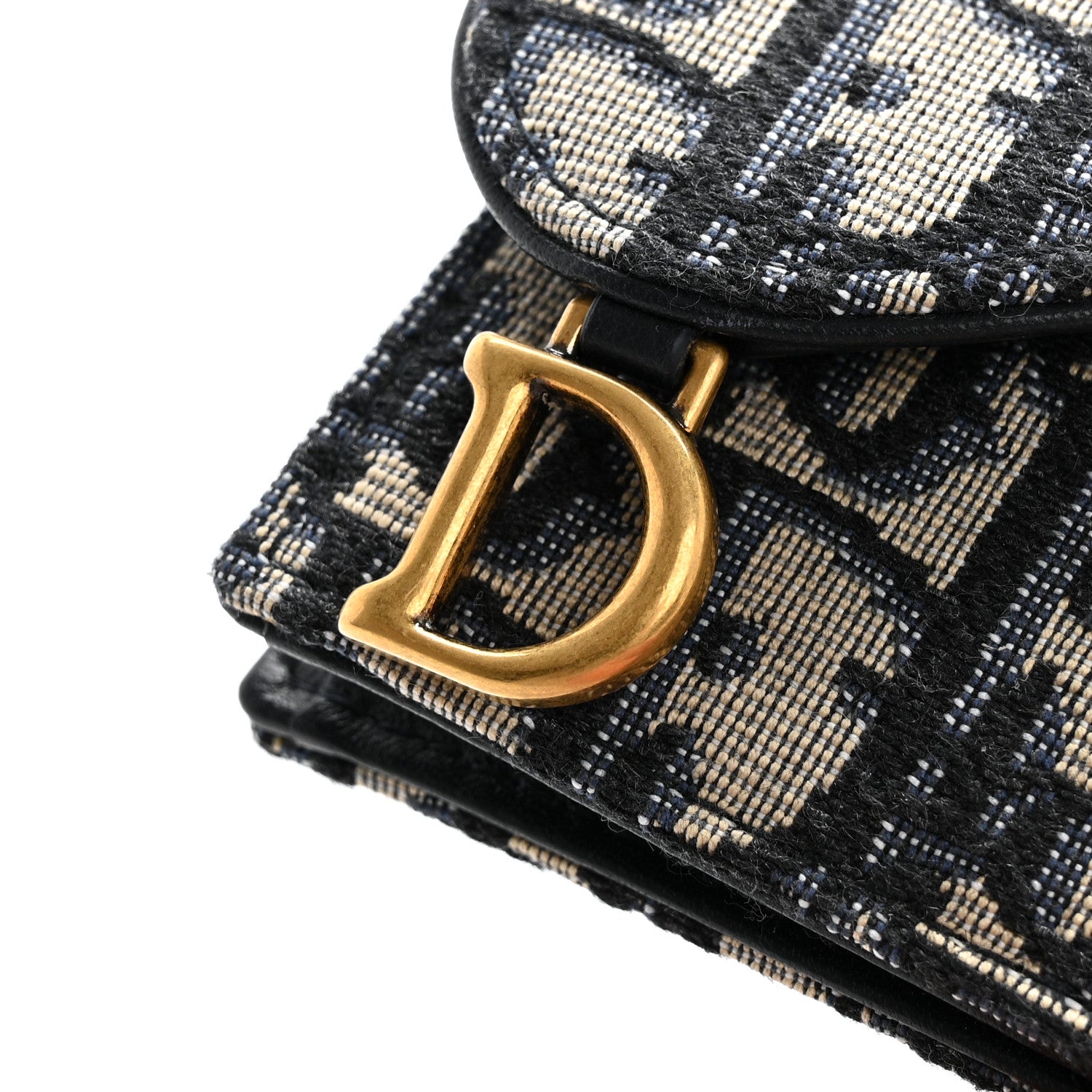 Christian Dior Oblique Saddle Card Holder Blue 9 of 9