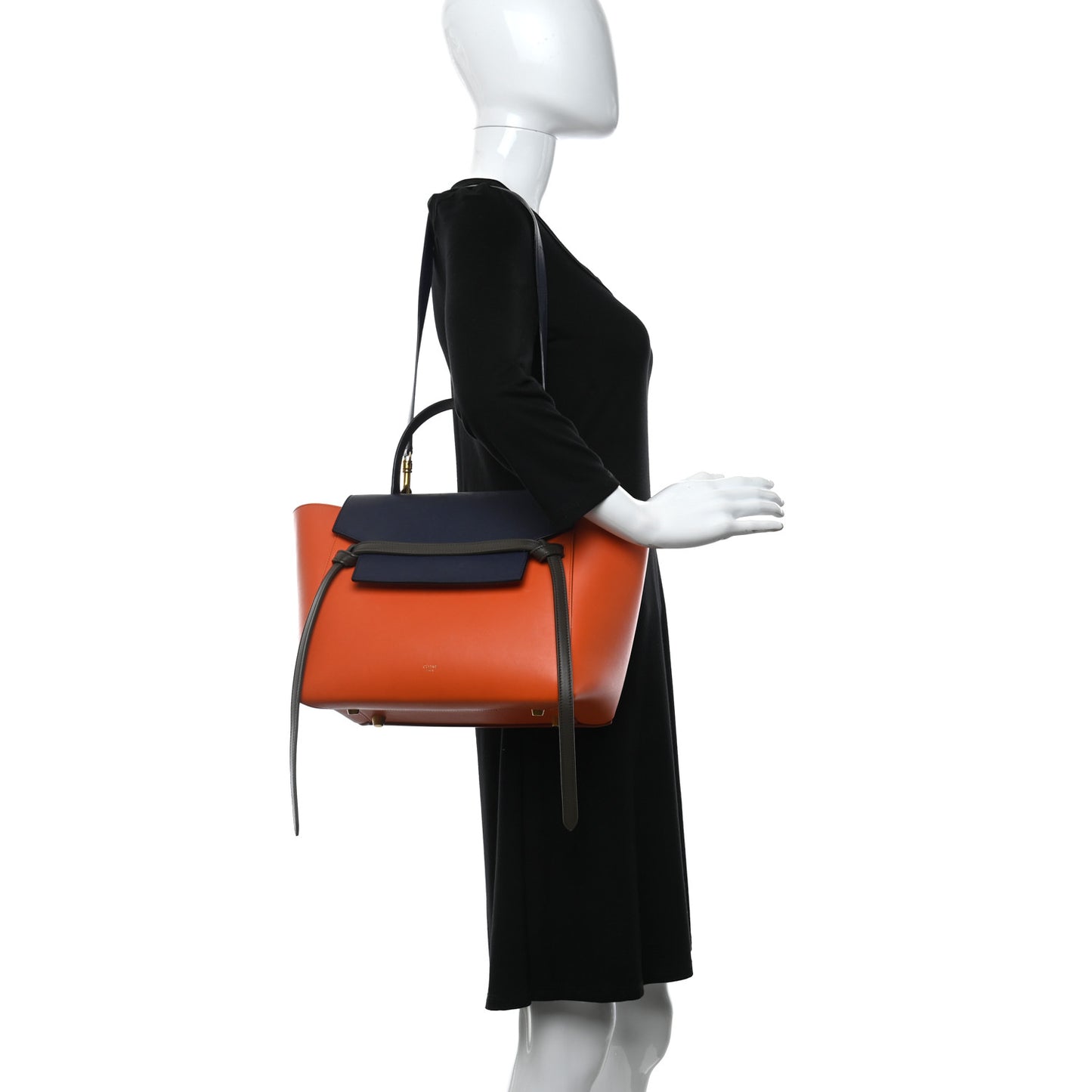 Smooth Calfskin Mini Tri-Color Belt Bag Orange