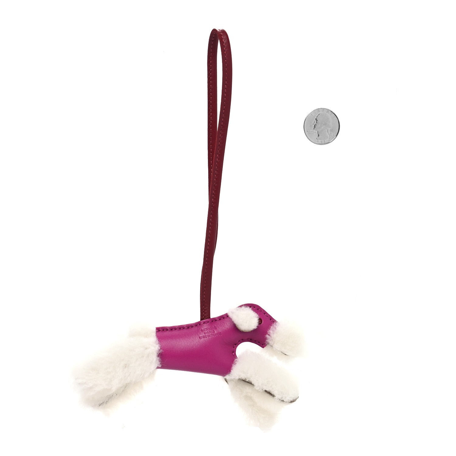 Hermes Milo Lambskin Shearling Budy Charm Rose Pourpre 2 of 4