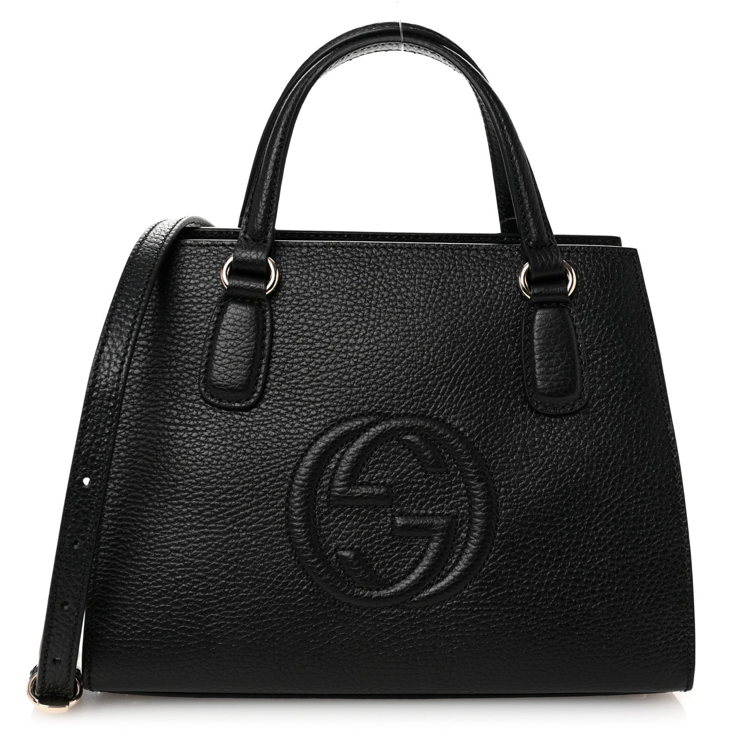 Dollar Calfskin Medium Soho Top Handle Satchel Black