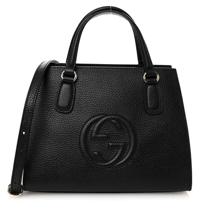 Gucci Dollar Calfskin Medium Soho Top Handle Satchel Black 1 of 10