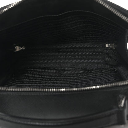 Prada Saffiano Travel Medium Brique Crossbody Bag Black 5 of 9