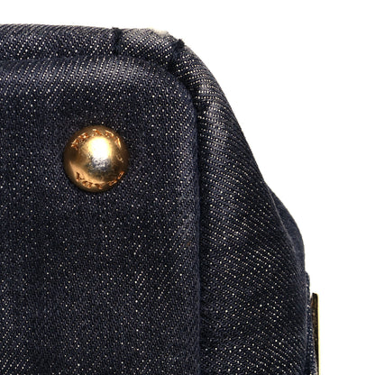 Prada Denim Small Logo Tote Black 16 of 17