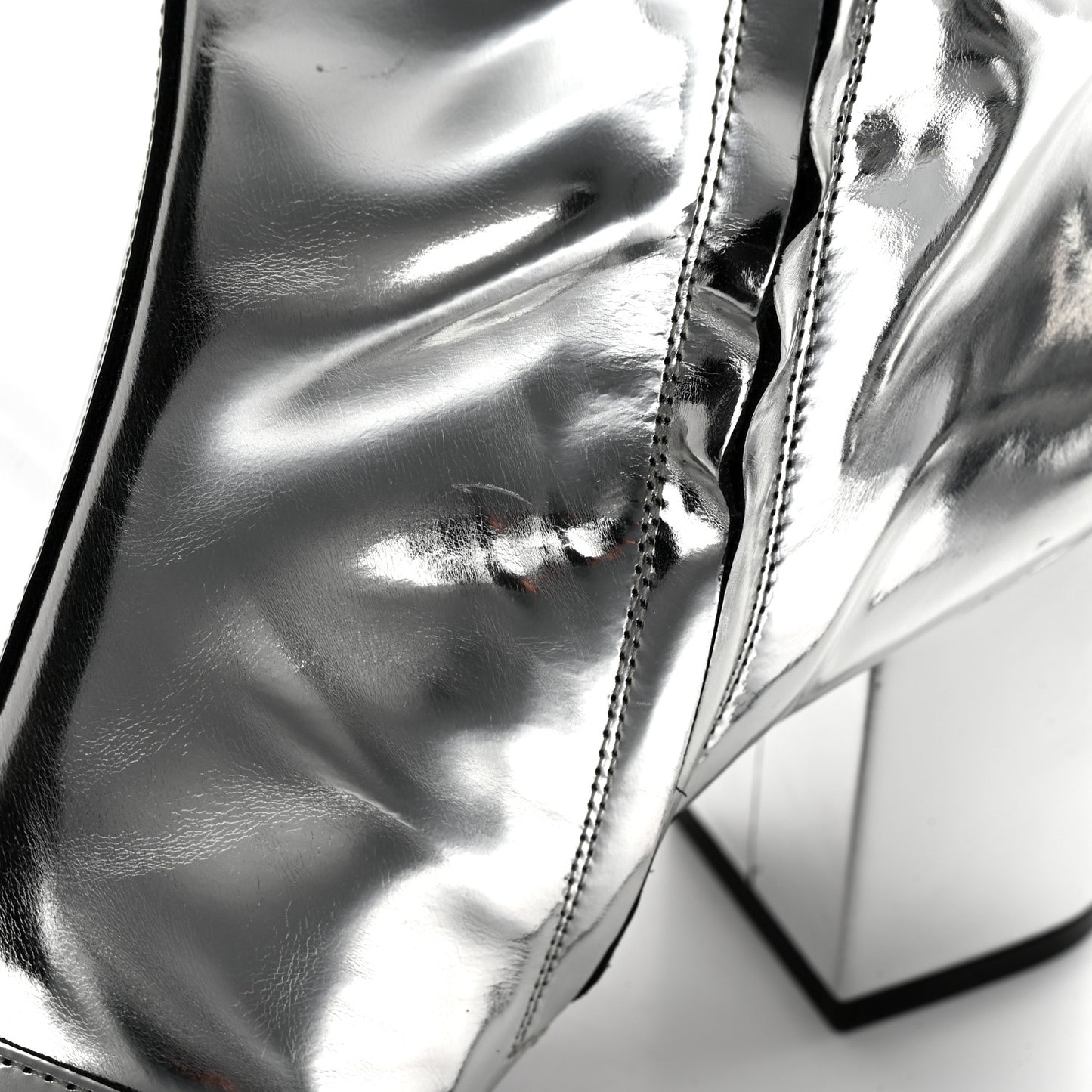 Miroir Calfskin Ankle Booties 36 Argent