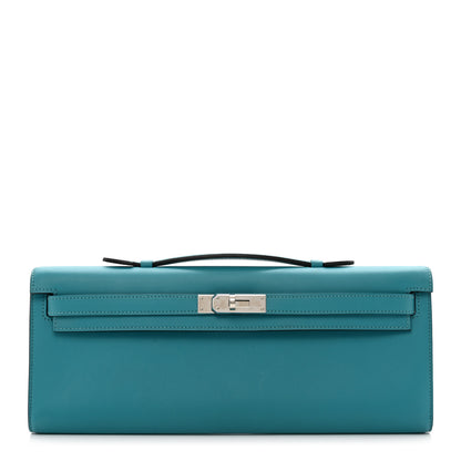 Hermes Swift Kelly Cut Clutch Pochette Turquoise 1 of 9