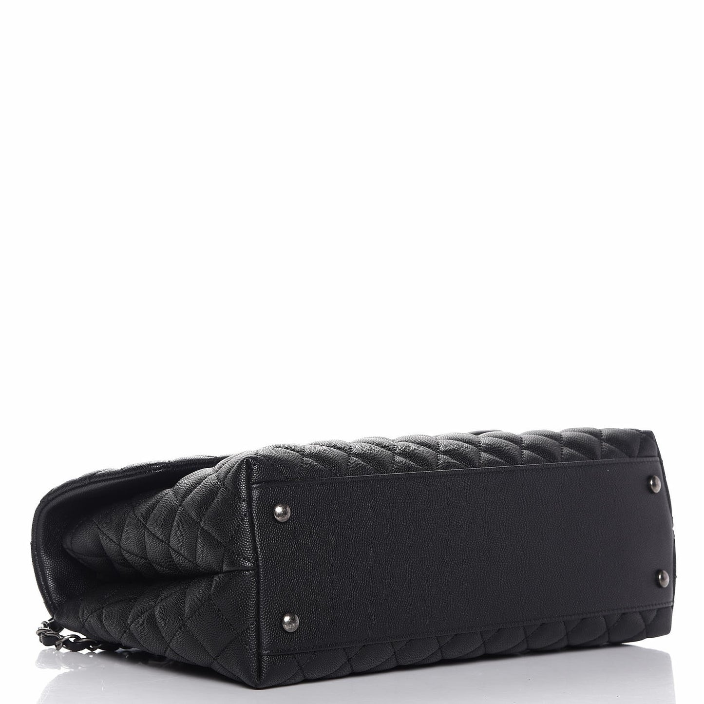 Caviar Quilted Medium Coco Handle Flap Black