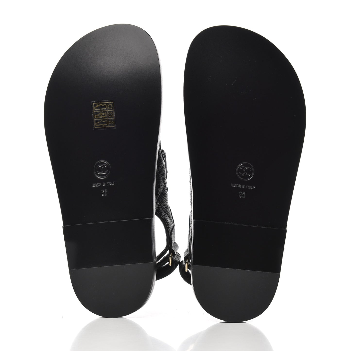 Grained Calfskin Velcro Dad Sandals 35 Black