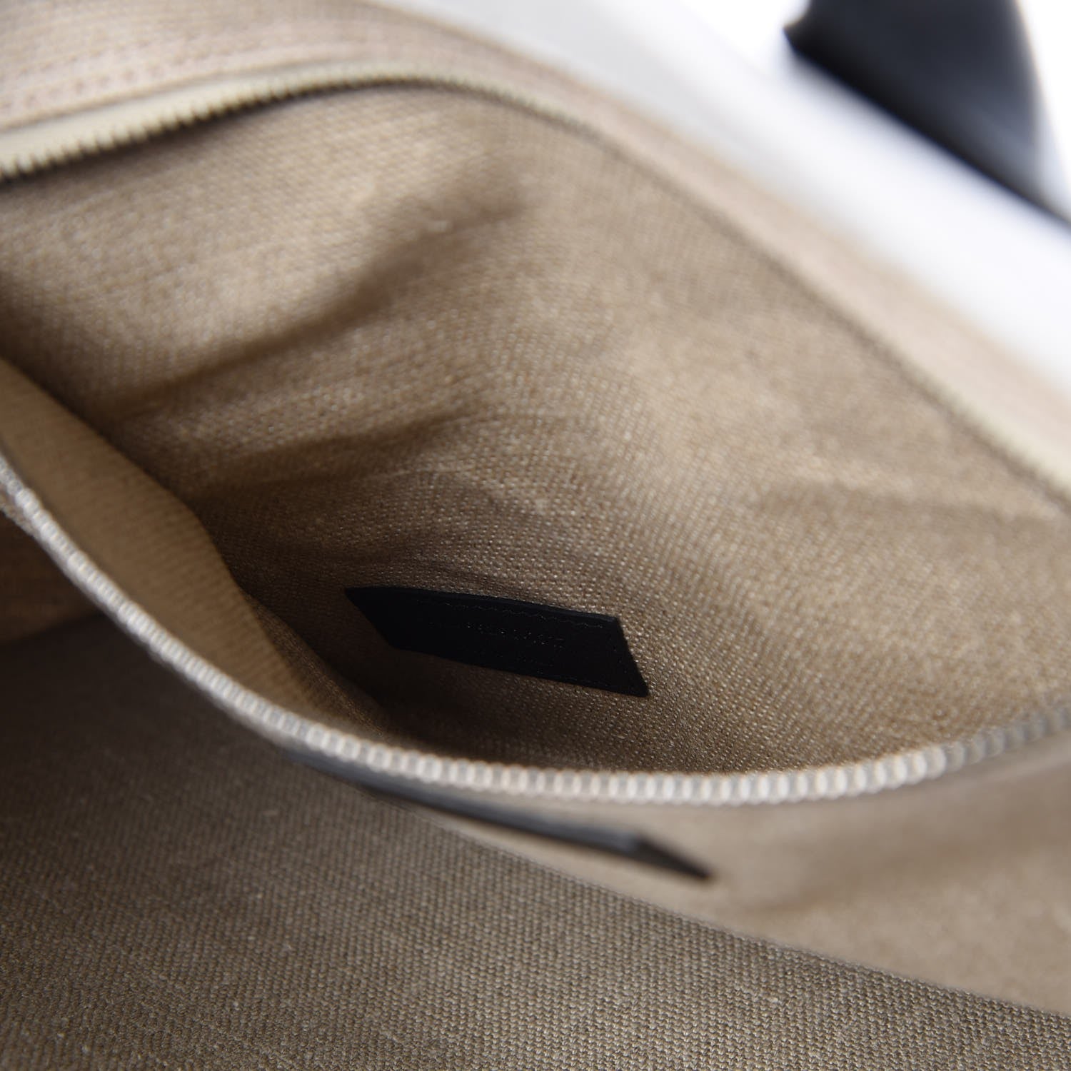 Saint Laurent Linen Calfskin Rive Gauche Tote Optic White 7 of 7