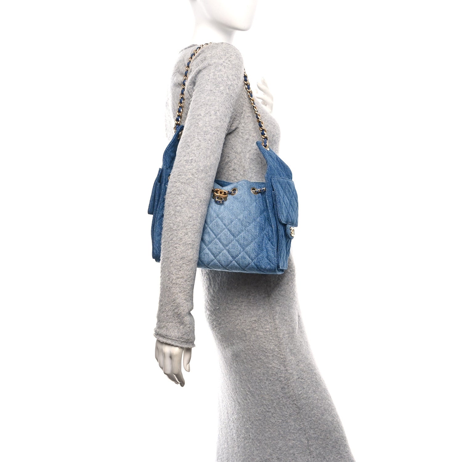 Chanel Washed Denim Quilted Small Chanel 25 Handbag Blue 2 of 11