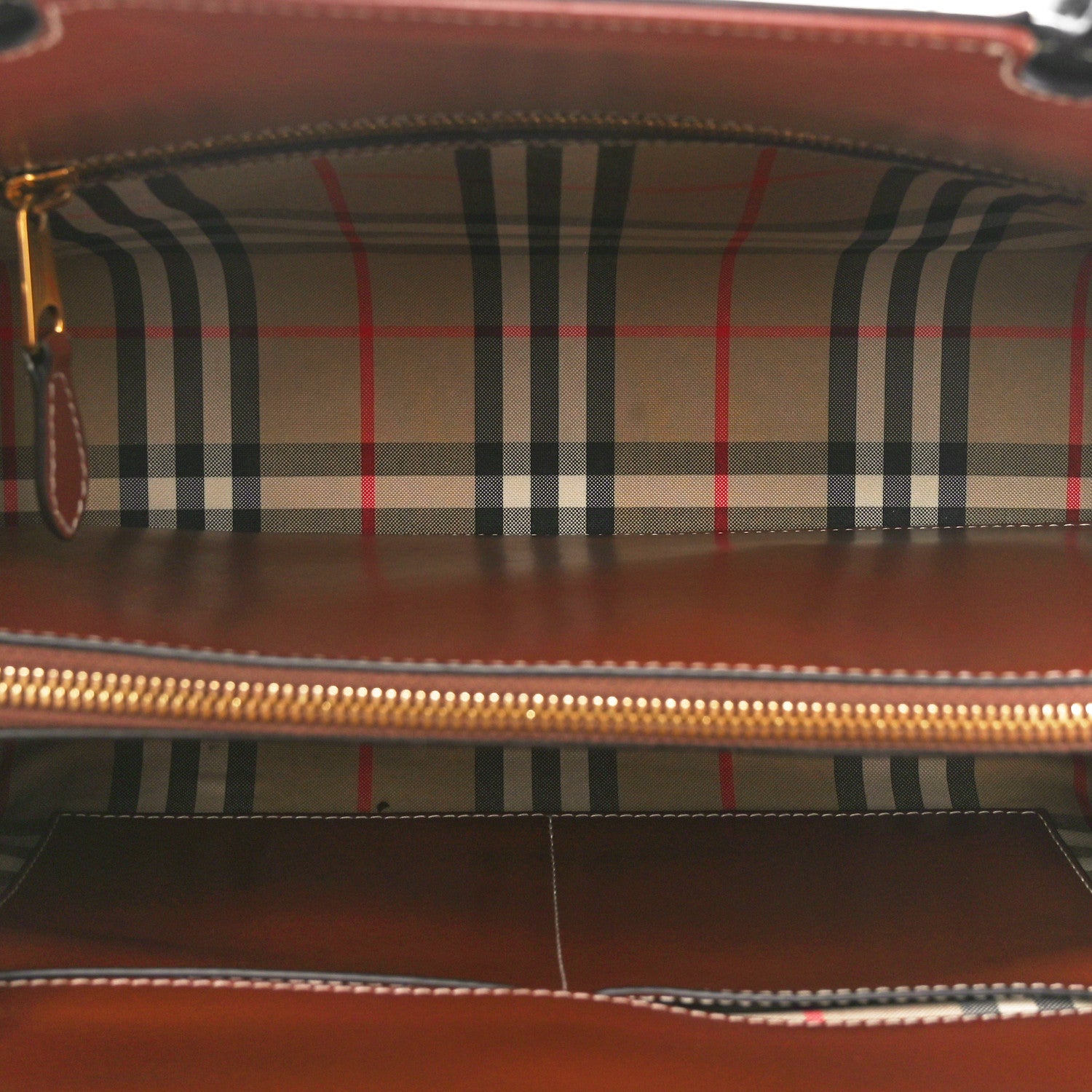 Burberry Calfskin Vintage Check Small Two Handle Title Bag Black 5 of 9