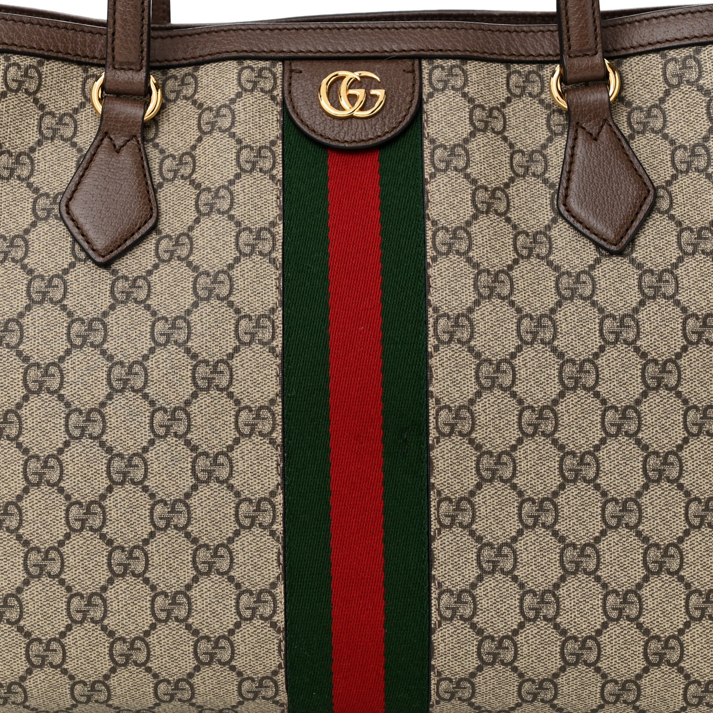 GG Supreme Monogram Medium Ophidia Shopping Tote Brown