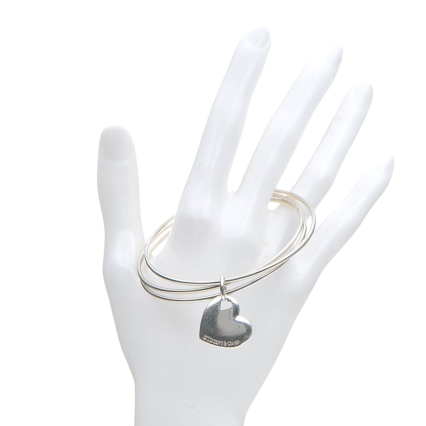 Sterling Silver Heart Triple Bangle Bracelet
