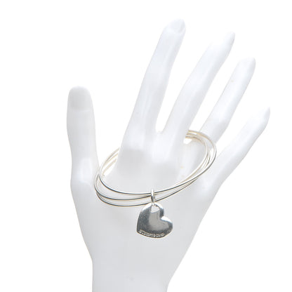 Tiffany Sterling Silver Heart Triple Bangle Bracelet 2 of 4