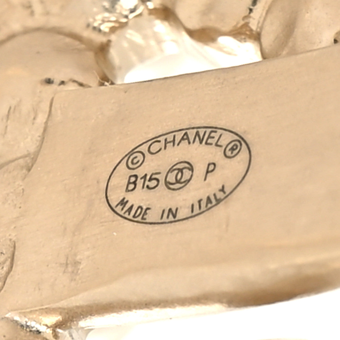 Chanel Pearl CC Cuff Bracelet Gold Pearly White 4 of 5