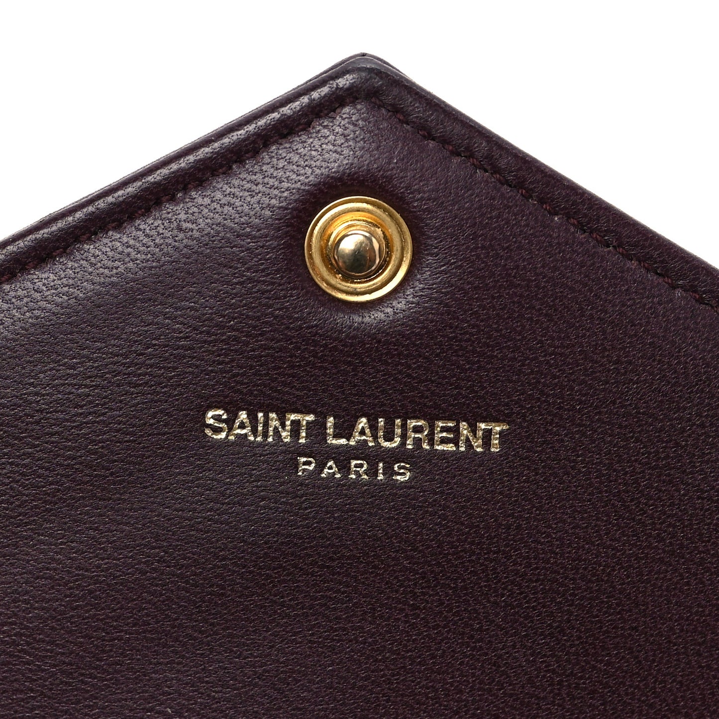 Calfskin Matelasse Chevron Monogram Envelope Chain Wallet Rouge Legion