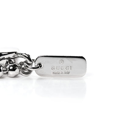 Gucci 18K White Gold Diamond Script Logo Chain Bracelet 5 of 5