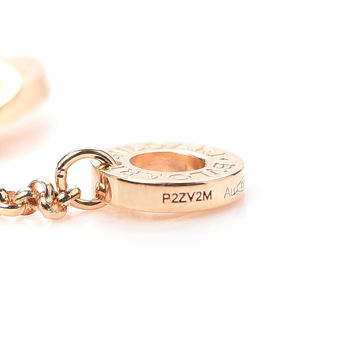 18K Rose Gold Diamond Small B.Zero1 Pave Pendant Necklace