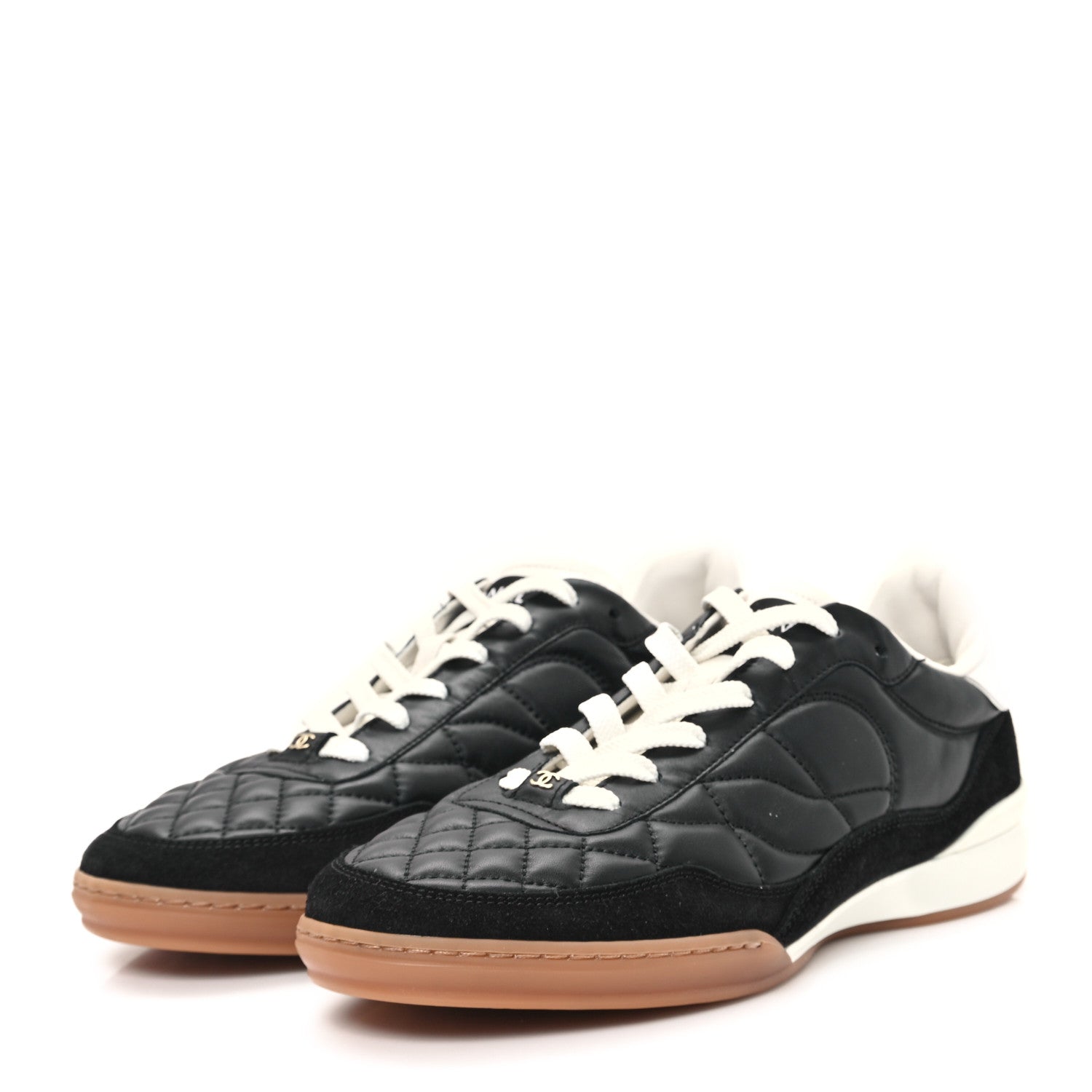 Chanel Suede Calfskin Quilted Sneakers 40 Black 4 of 9