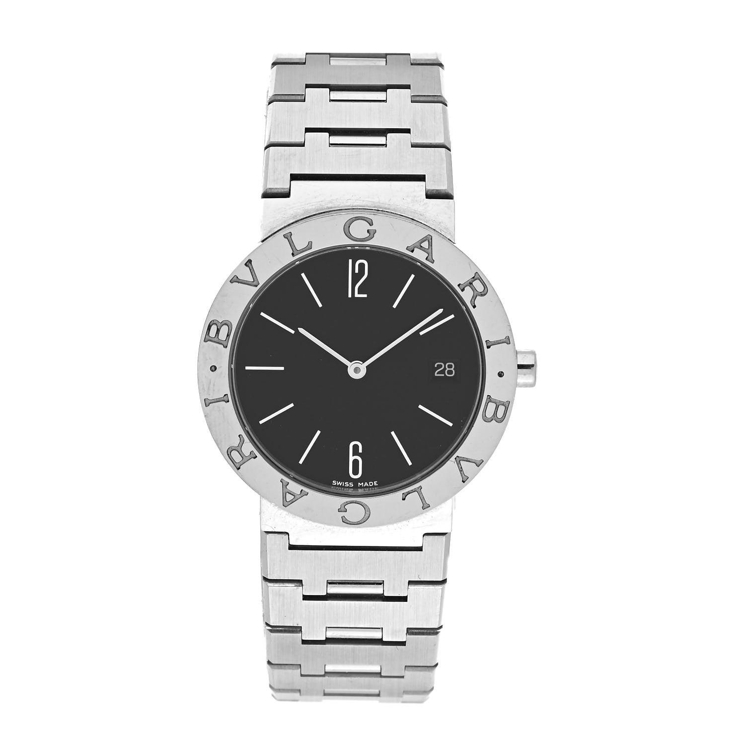 Bulgari Stainless Steel 33mm Quartz Watch Black 1 of 4