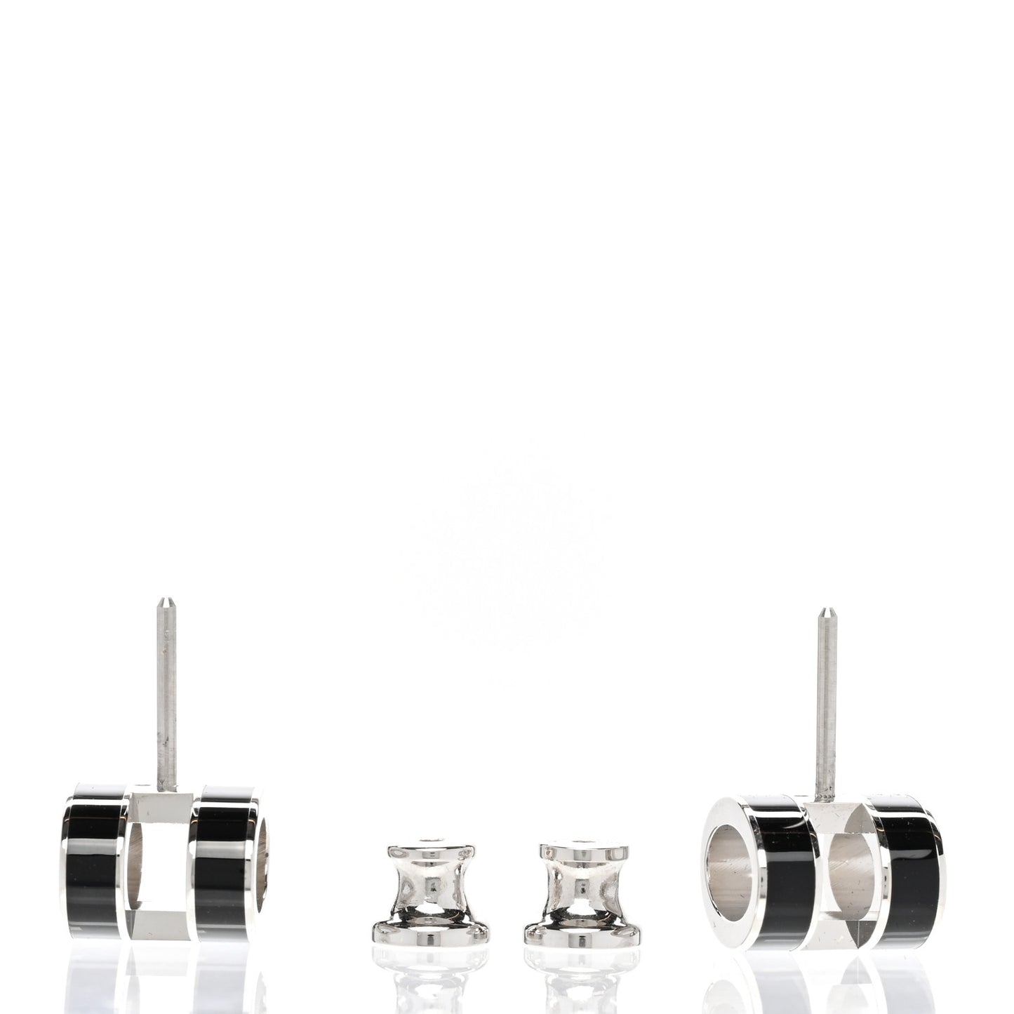 Palladium Lacquered Mini Pop H Earrings Black