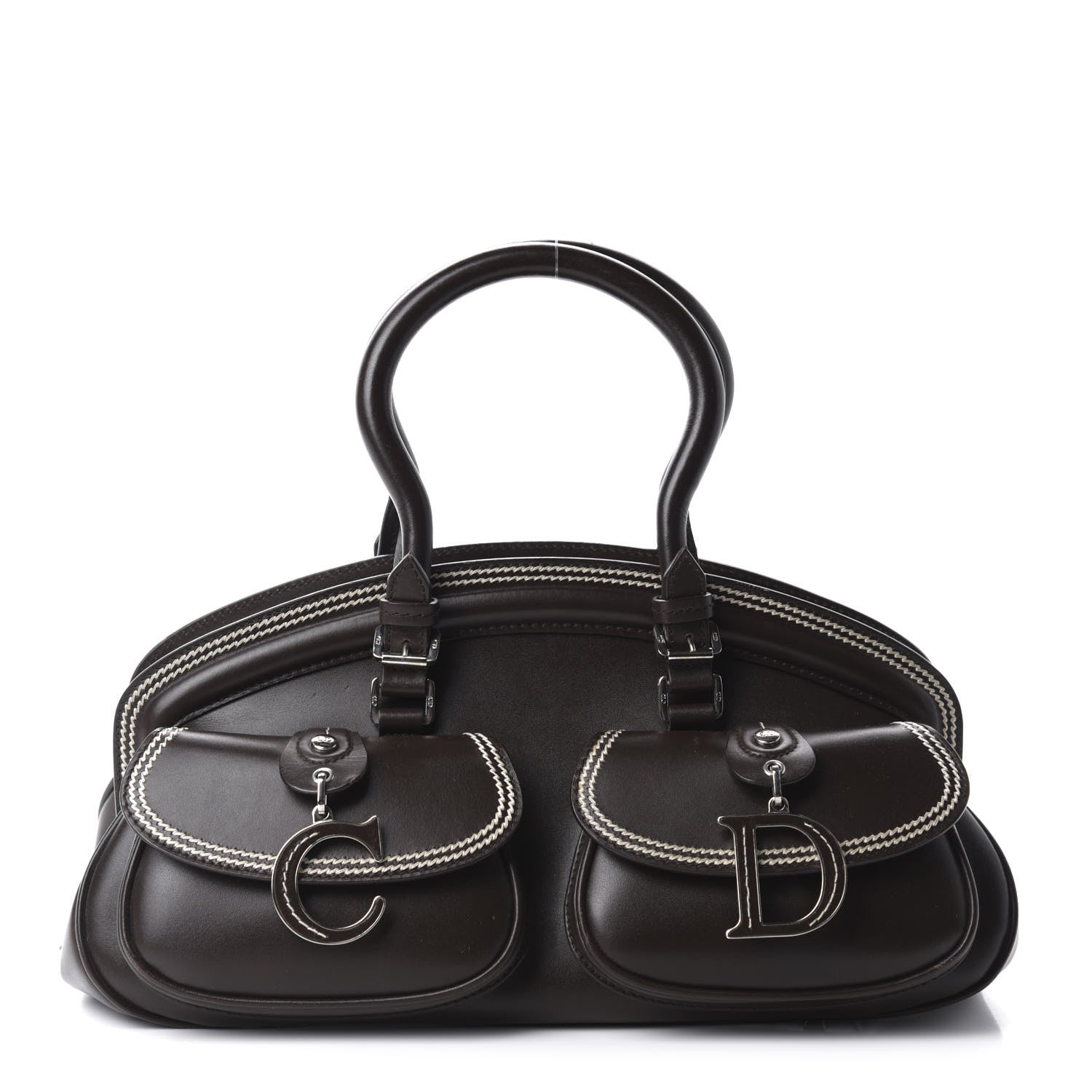 Christian Dior Calfskin Medium Detective Satchel Brown 1 of 11