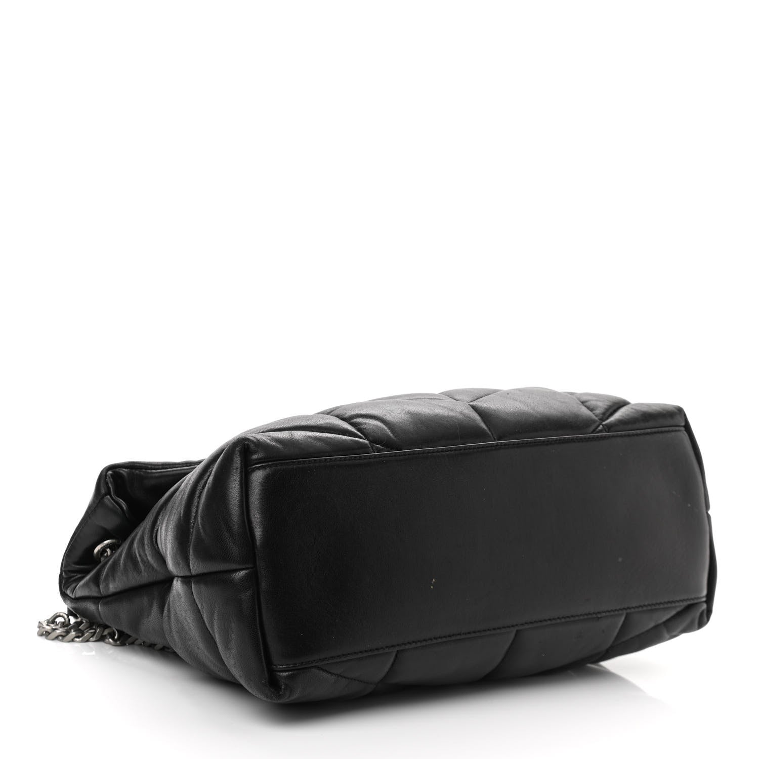 Saint Laurent Lambskin Quilted Medium Loulou Puffer Monogram Chain Satchel Black 4 of 13