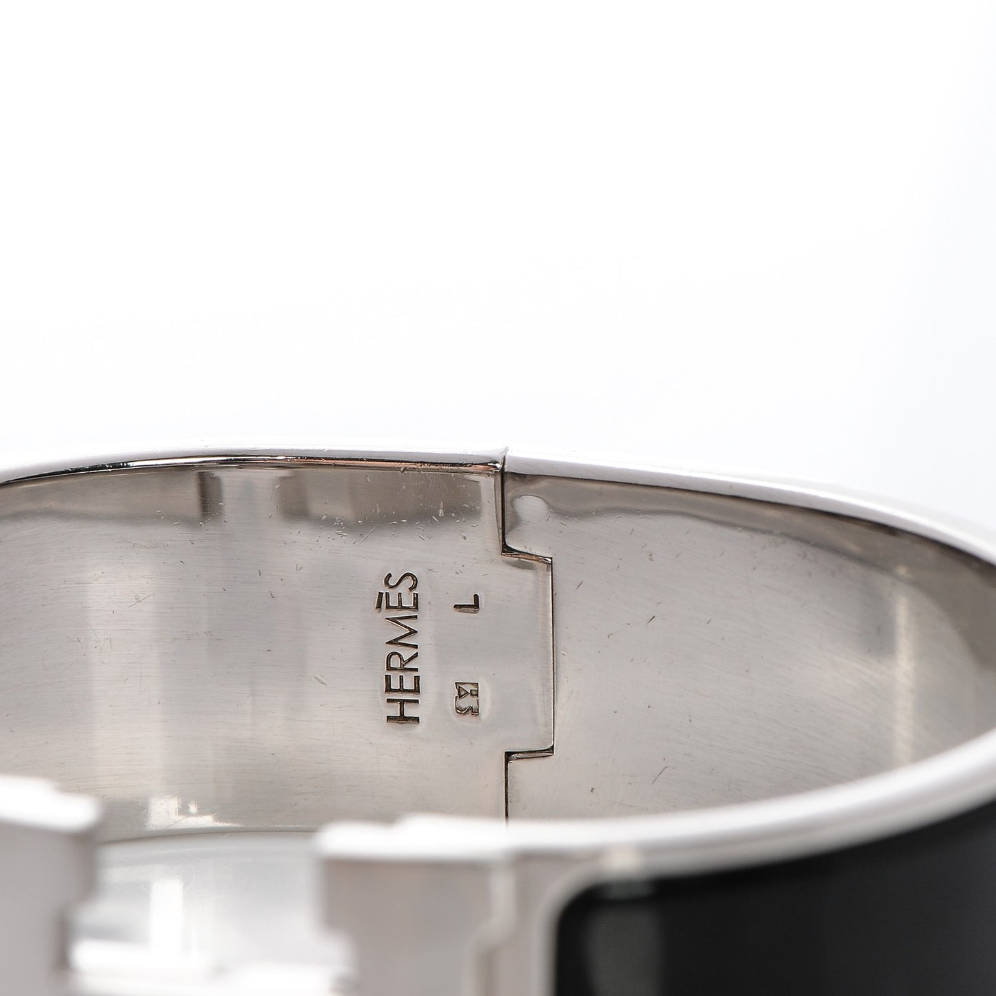 Enamel Wide Clic Clac H Bracelet GM Black