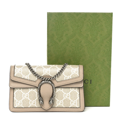 Gucci GG Supreme Monogram Textured Dollar Calfskin Super Mini Dionysus Shoulder Bag Beige Mystic White Oatmeal 10 of 10