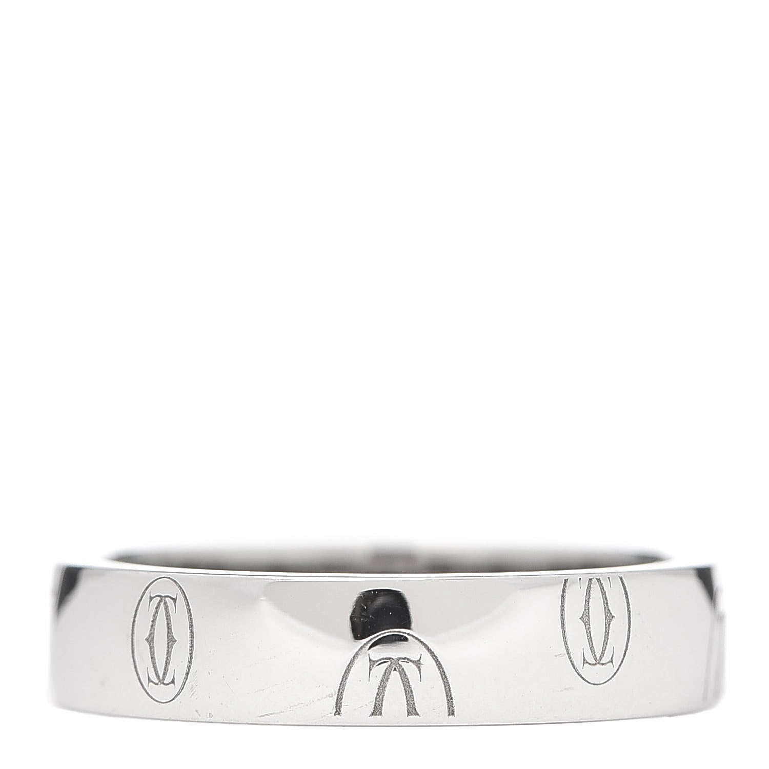 Cartier Platinum Happy Birthday 4mm Band Ring 48 4.5 3 of 4